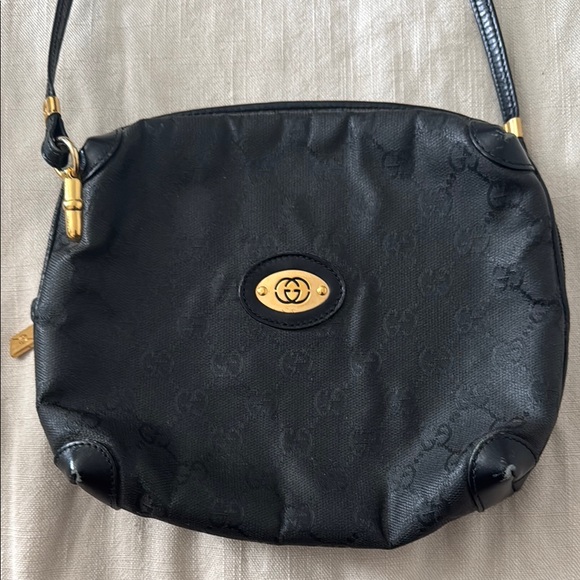 Gucci Handbags - Vintage Gucci Black Leather Shoulder Bag